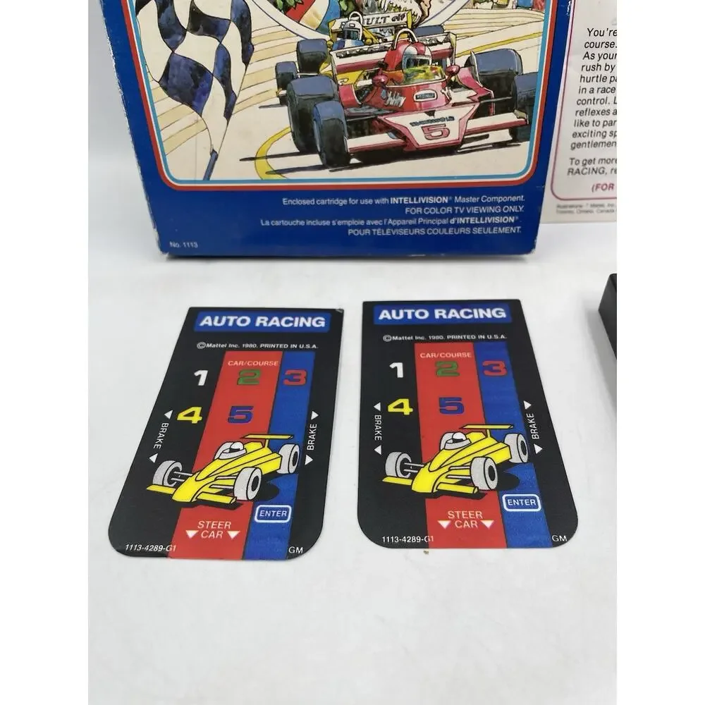 Auto Racing (Intellivision, 1980) COMPLETE IN BOX w/ OVERLAYS / TESTED